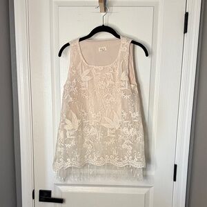 POL Soft Cream Sleeveless Blouse
